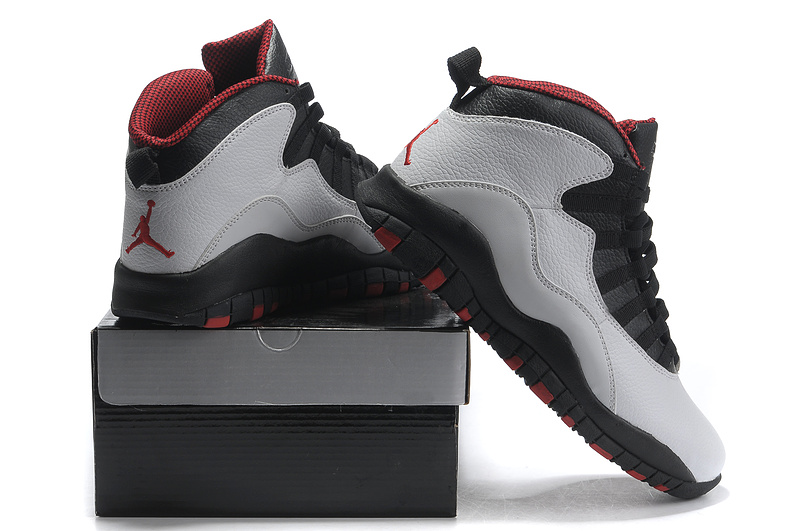 New Air Jordan 10 Shoes Black Grey Red